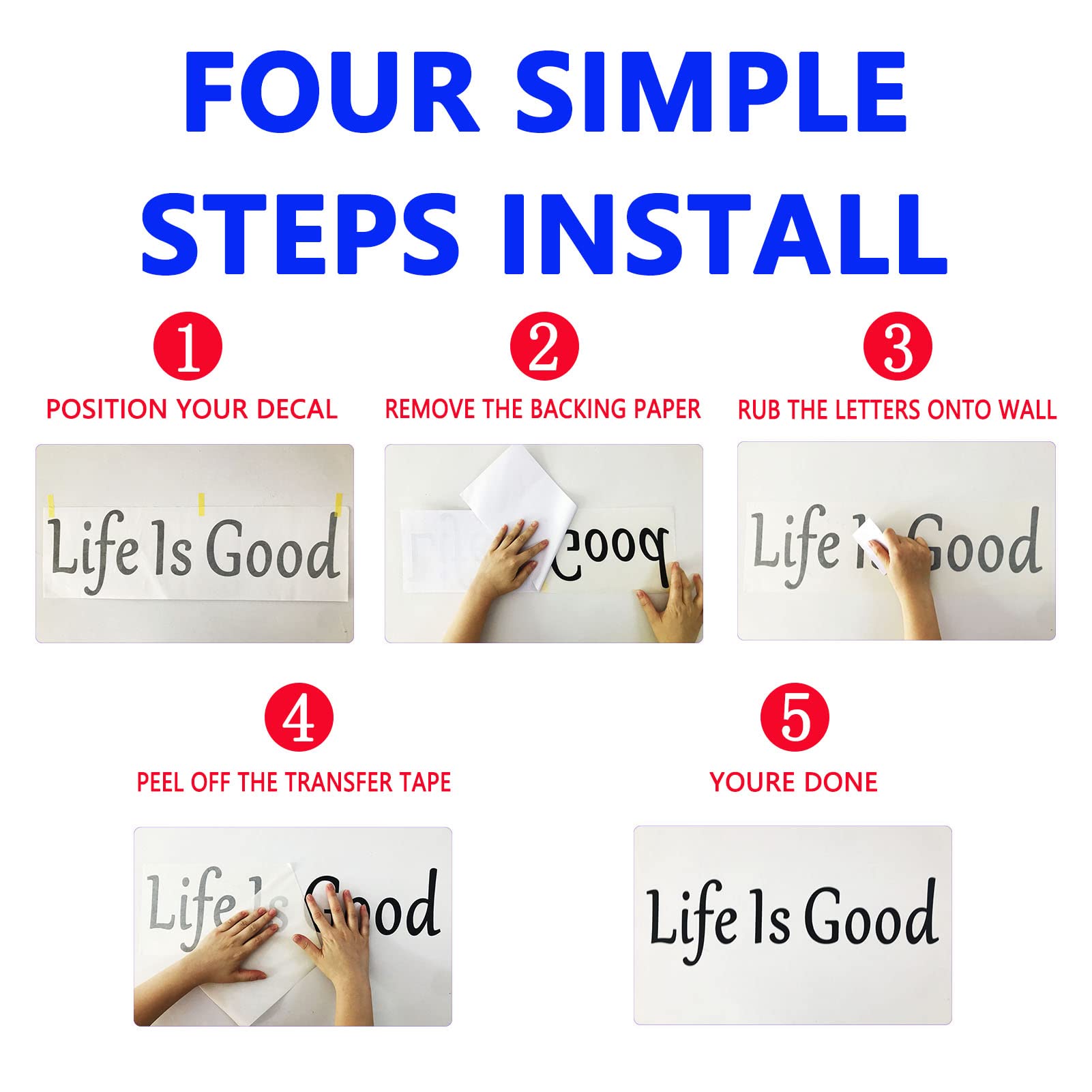 Wall Decals For Men, Inspirational Wall Stickers, (Easy To Apply), Vinyl Wall Decor Art Positive Quotes, Gym Office School Livin